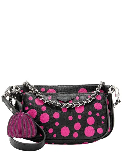 Pre-owned Louis Vuitton Black, Pink Empreinte Leather, Leather Infinity Dots Multi-  Pochette Accesso (authent