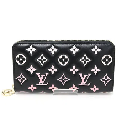 Pre-owned Louis Vuitton Black Pink Leather Long Wallet (bi-fold) () In Multi