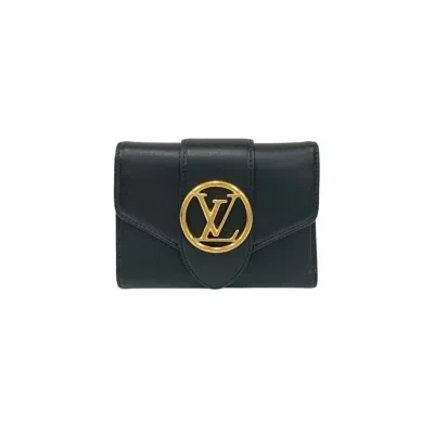 Pre-owned Louis Vuitton Black Pink Leather Wallet (tri-fold) () In Multi