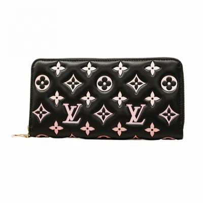 Pre-owned Louis Vuitton Black Pink Long Wallet (bi-fold) () In Multi
