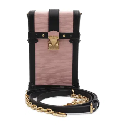 Pre-owned Louis Vuitton Black Pink Rose Ballerine Leather Pochette Pouch Shoulder Bag ()
