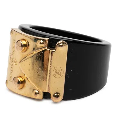 Pre-owned Louis Vuitton Black Plastic Band Ring ()