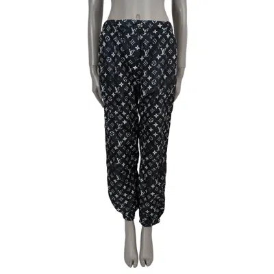 Pre-owned Louis Vuitton Black Polyamide 2020 Stencil Monogram Jogging Pants 40 M