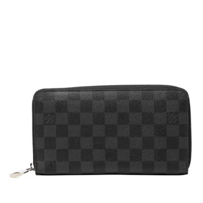 Pre-owned Louis Vuitton Black Pvc Leather Long Wallet (bi-fold) ()