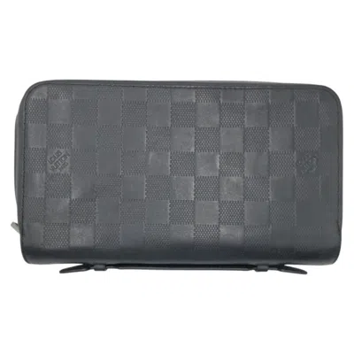 Pre-owned Louis Vuitton Black Pvc Long Wallet (bi-fold) ()
