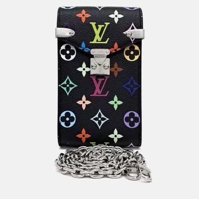 Pre-owned Louis Vuitton Black Pvc X Murakami Phone Pouch Crossbody Bag