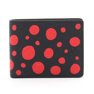Pre-owned Louis Vuitton Black Red Color Leather Wallet (bi-fold) ()