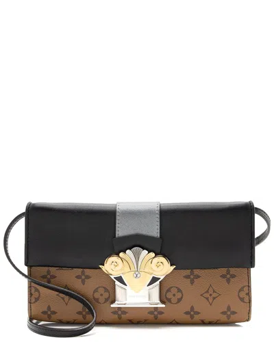 Pre-owned Louis Vuitton Black Reverse Monogram Column Pochette (authentic Pre-loved)