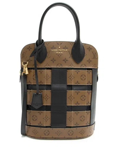 Pre-owned Louis Vuitton Black Reverse Monogram Tressage Mm (authentic Pre-loved)