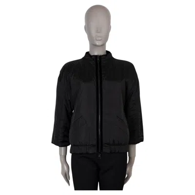 Pre-owned Louis Vuitton Black Reversible Shearling & Nylon Windbreaker Jacket 38 S