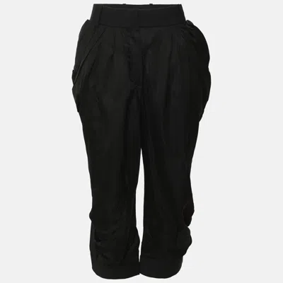 Pre-owned Louis Vuitton Black Satin Capri Pants L