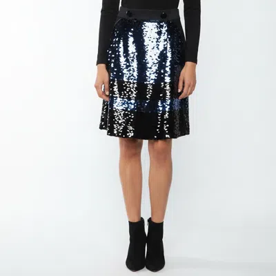 Pre-owned Louis Vuitton Black Sequin A-line Mini Skirt L