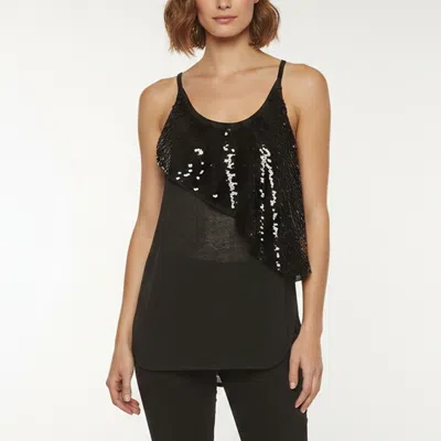 Pre-owned Louis Vuitton Black Sequin Embellished Knit Sleeveless Top M
