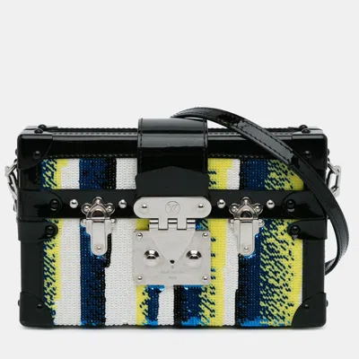 Pre-owned Louis Vuitton Black Sequins Petite Malle