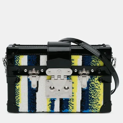 Pre-owned Louis Vuitton Black Sequins Petite Malle