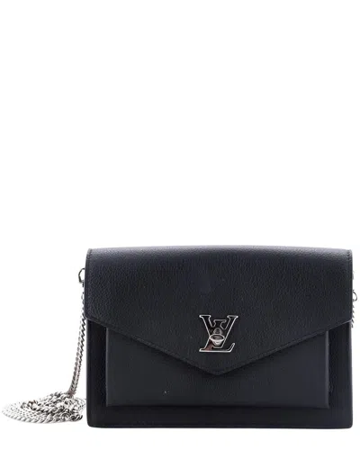 Pre-owned Louis Vuitton Black Sheep Leather Mylockme Chain Pochette (authentic Pre-  Loved)
