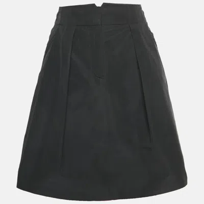 Pre-owned Louis Vuitton Black Silk Blend Pleated Mini Skirt M