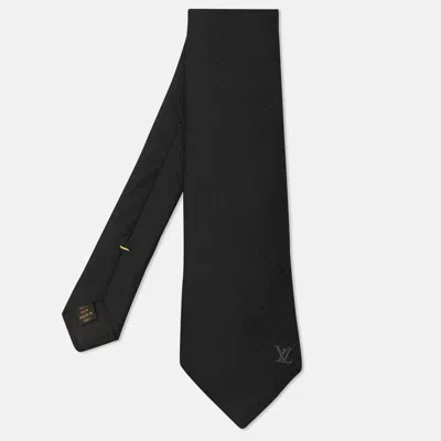 Pre-owned Louis Vuitton Black Silk Damier Classique Neck Tie