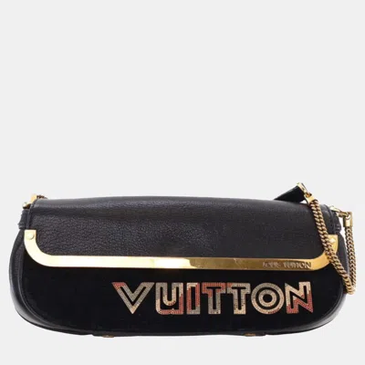 Pre-owned Louis Vuitton Black Suede And Goatskin Avant Garde Pochette