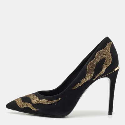 Pre-owned Louis Vuitton Black Suede Fetish Pumps Size 37.5
