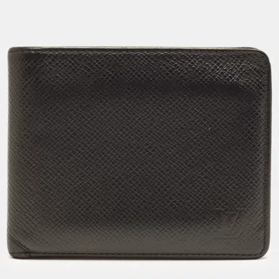 Pre-owned Louis Vuitton Black Taiga Leather Bifold Wallet