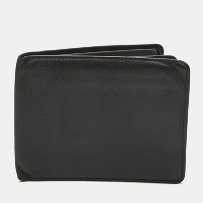 Pre-owned Louis Vuitton Black Taiga Leather Bifold Wallet