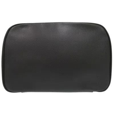 Pre-owned Louis Vuitton Black Taiga Leather Clutch Bag Pouch ()