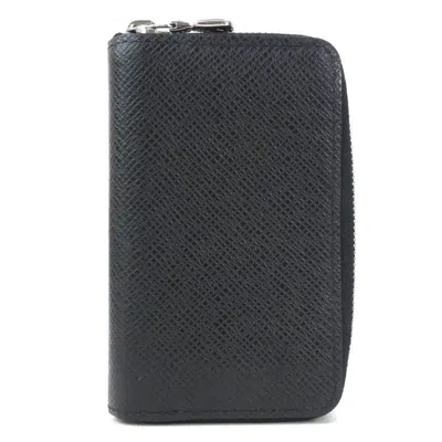 Pre-owned Louis Vuitton Black Taiga Leather Coin Purse/coin Case ()