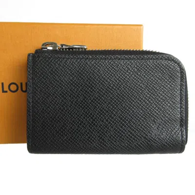 Pre-owned Louis Vuitton Black Taiga Leather Coin Purse/coin Case ()