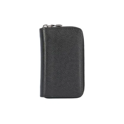 Pre-owned Louis Vuitton Black Taiga Leather Coin Purse/coin Case ()