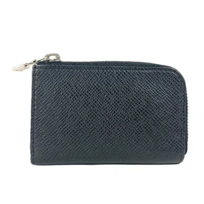 Pre-owned Louis Vuitton Black Taiga Leather Coin Purse/coin Case ()