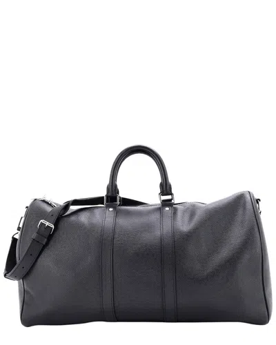 Pre-owned Louis Vuitton Black Taiga Leather Keepall Bandouliere 50 (authentic Pre-loved)