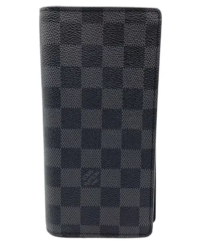 Louis Vuitton Black Taiga Leather Long Wallet (authentic Pre-loved) In Blue