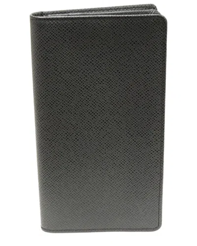 Louis Vuitton Black Taiga Leather Long Wallet (authentic Pre-loved) In Gray