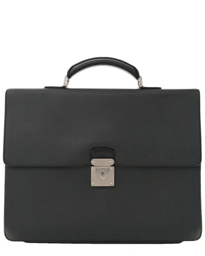 Pre-owned Louis Vuitton Black Taiga Leather Neo Robusto 2 Compartment Briefcase  (authentic Pre-loved)