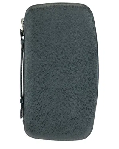 Pre-owned Louis Vuitton Black Taiga Leather Organizer Atoll Long Wallet (authentic Pre-  Loved)