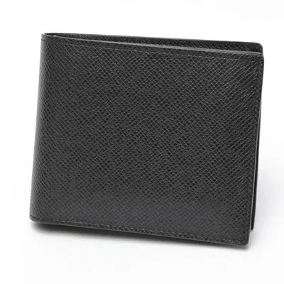 Pre-owned Louis Vuitton Black Taiga Leather Wallet (bi-fold) ()