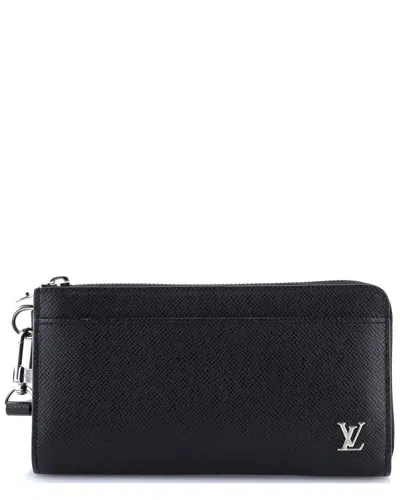 Pre-owned Louis Vuitton Black Taiga Leather Zippy Dragonne Wallet (authentic Pre-loved)