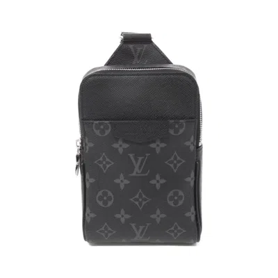 Pre-owned Louis Vuitton Black Taigarama Leather Shoulder Bag ()