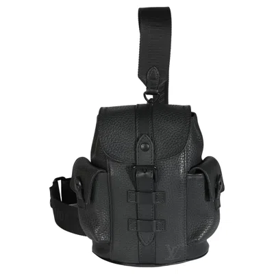 Pre-owned Louis Vuitton Black Taurillon Christopher Xs Backpack