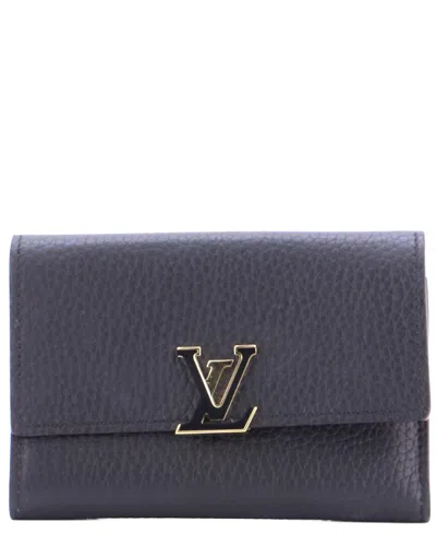 Pre-owned Louis Vuitton Black Taurillon Leather Capucines Maxi Wallet Compact