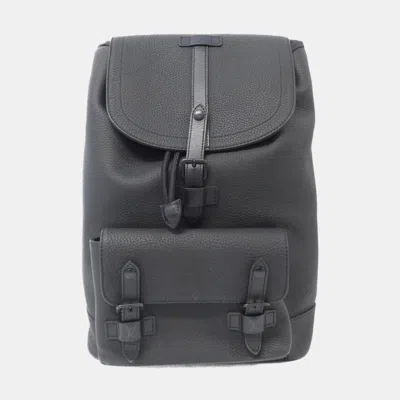 Pre-owned Louis Vuitton Black Taurillon Leather Christopher Slim Backpack