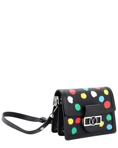 Louis Vuitton Black Taurillon Leather Dauphine Yayoi Kusama Painted Dots Mini (authentic Pre-loved)
