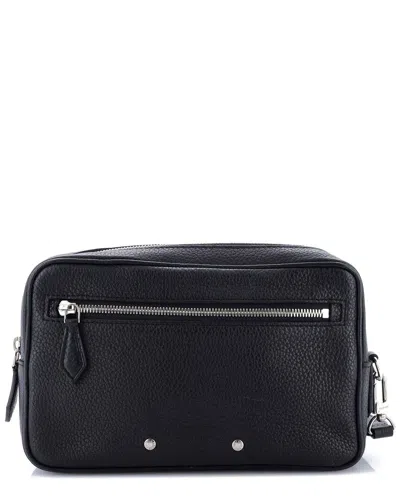 Pre-owned Louis Vuitton Black Taurillon Leather Kasai Clutch (authentic Pre-loved)