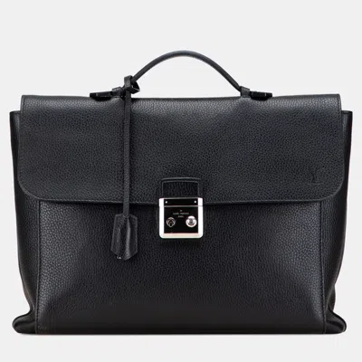 Pre-owned Louis Vuitton Black Taurillon Serviette Dorian Briefcase