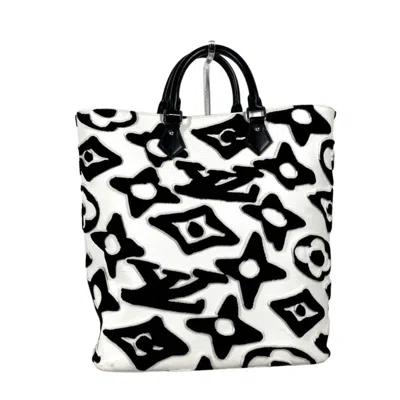 Pre-owned Louis Vuitton Black White Coated Canvas Shoulder Bag Tote Bag ()
