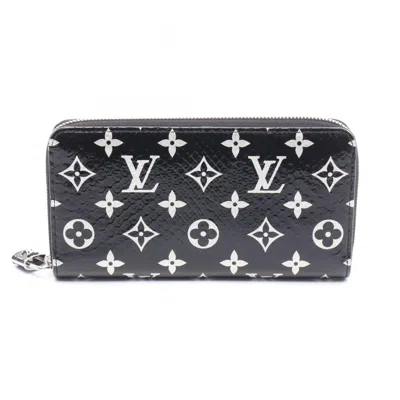 Pre-owned Louis Vuitton Black White Exotic Leather Long Wallet (bi-fold) () In Multi