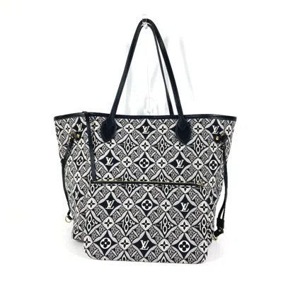 Pre-owned Louis Vuitton Black White Jacquard Leather Shoulder Bag Tote Bag ()