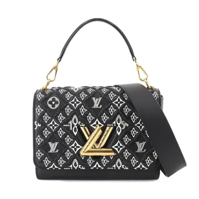 Pre-owned Louis Vuitton Black White Leather Shoulder Bag ()