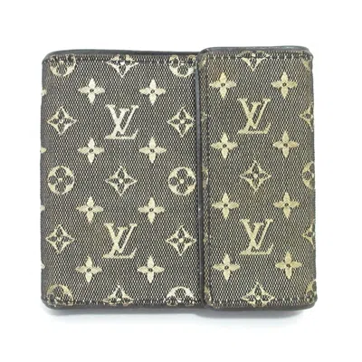 Pre-owned Louis Vuitton Black White Monogram Mini Wallet (tri-fold) () In Multi